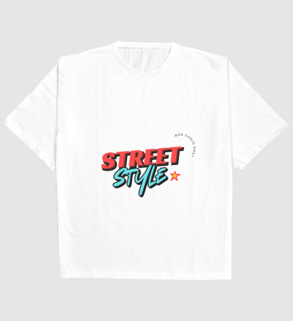 Men's Street Style Oversized Graphic T-Shirt | Urban Casual Tee (Yellow/White/Black)