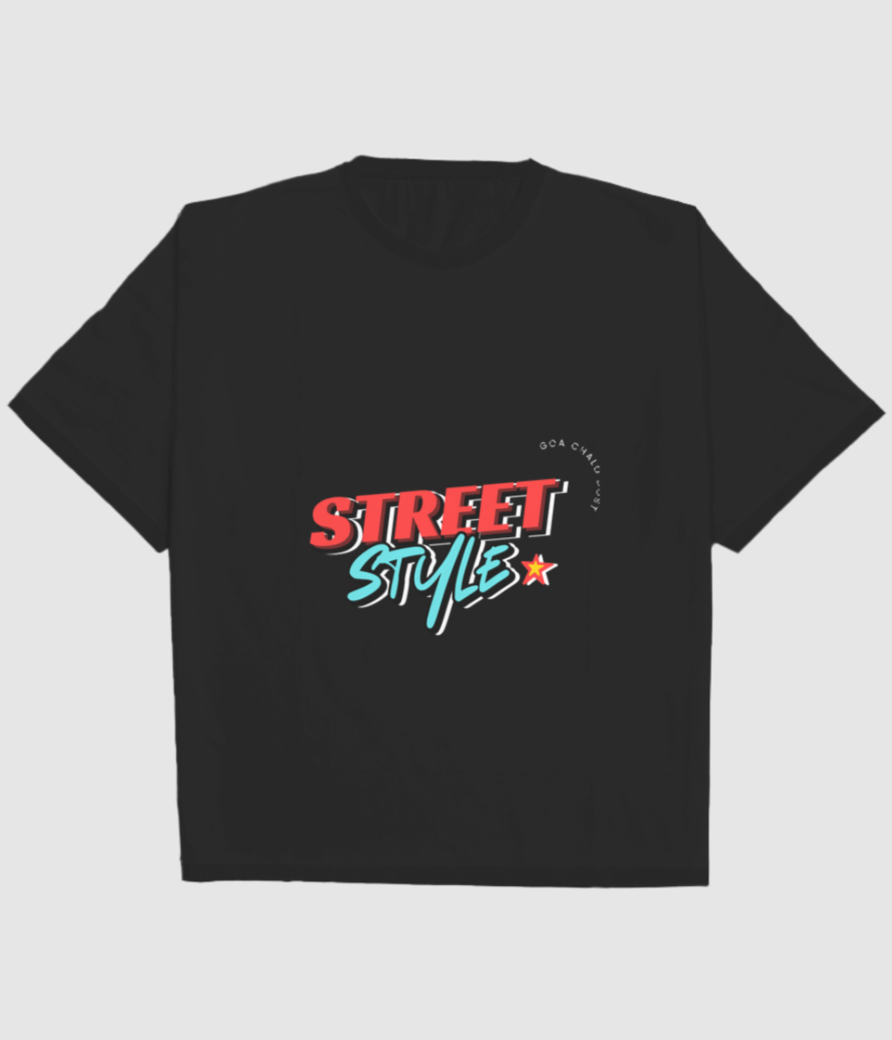 Men's Street Style Oversized Graphic T-Shirt | Urban Casual Tee (Yellow/White/Black)