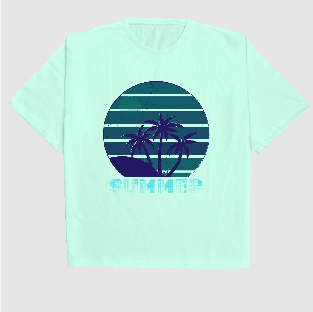 Men's Golden Summer Vibe Oversized T-Shirt | Tropical Beach Graphic Tee