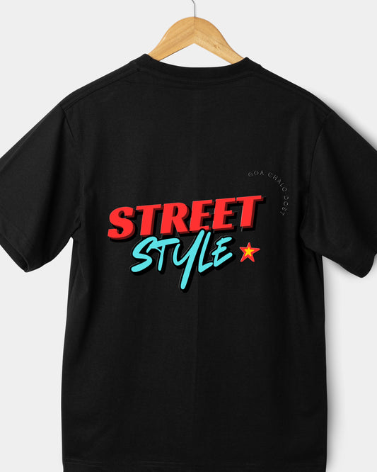 Men's Street Style Oversized Graphic T-Shirt | Urban Casual Tee (Yellow/White/Black)